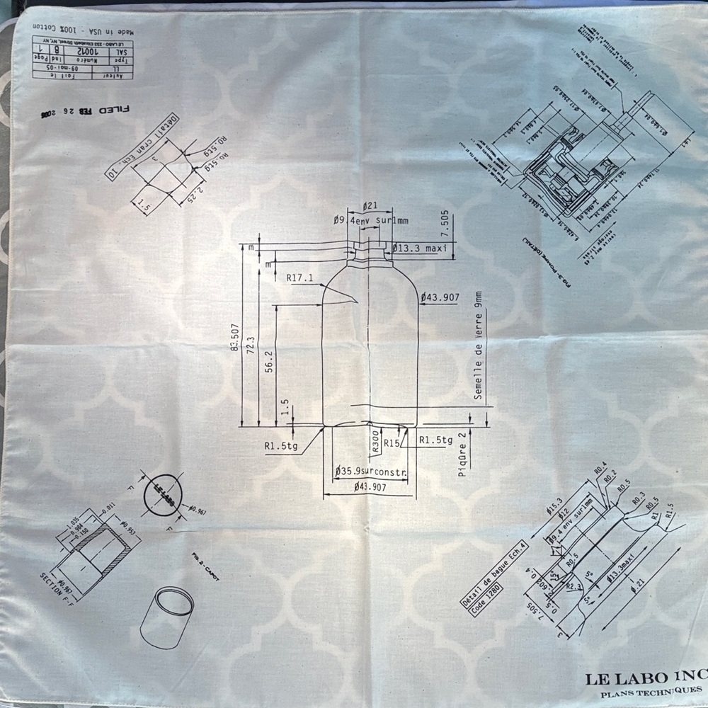 Le Labo Cream Bandana New 23.5”x23.5” Scarf